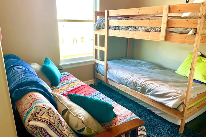 The Bunk Room provides sleeping for 3. Perfect hang-out space for kids &amp; teens