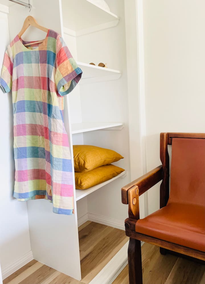 Ample storage and hanging space. 