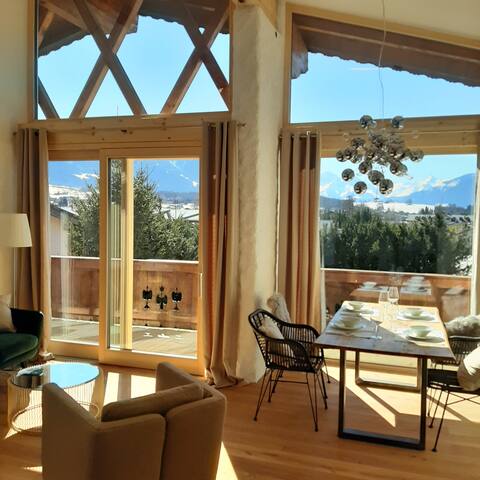 Loft apartment with mountain views