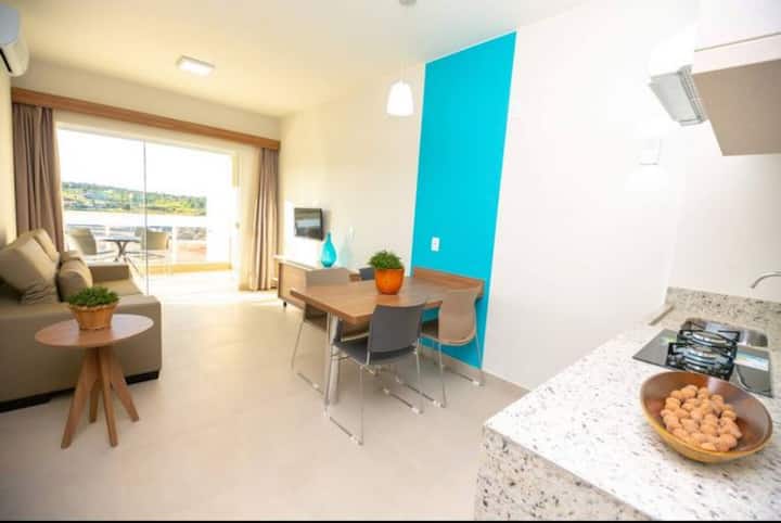 Soggiorno cucina e balcone del soggiorno