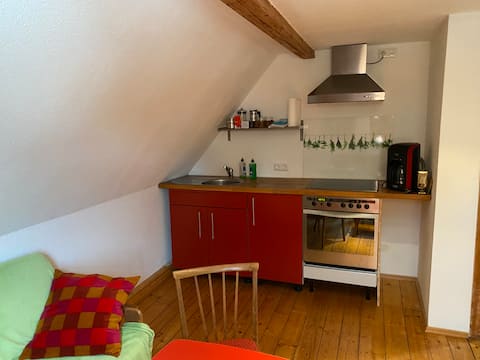 Top floor apartment with sauna!
3 adults & 2 cribs