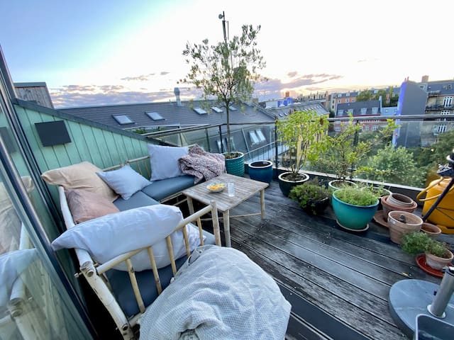 170 m2 med privat tagterrasse