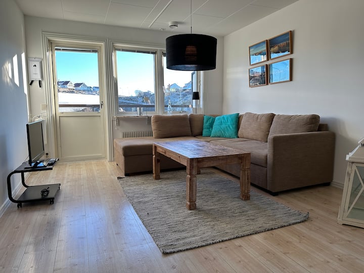 Sebule iliyo na kitanda cha sofa na runinga 