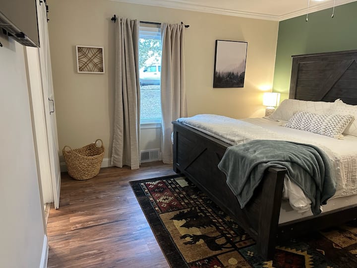 Simple yet spacious master suite.