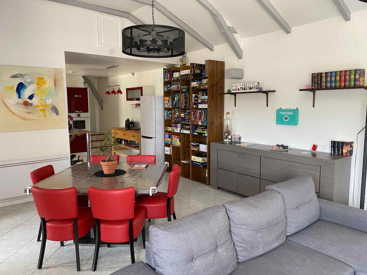 Séjour avec jeux de société