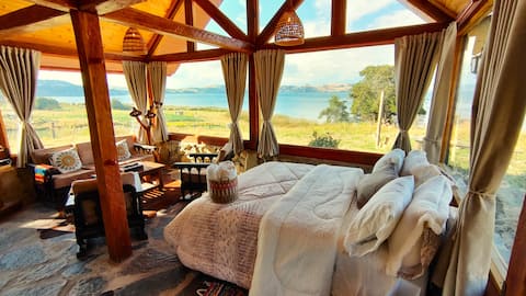 The best view in the region, private beach, cabin