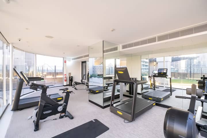 Gym featuring new premium machines.