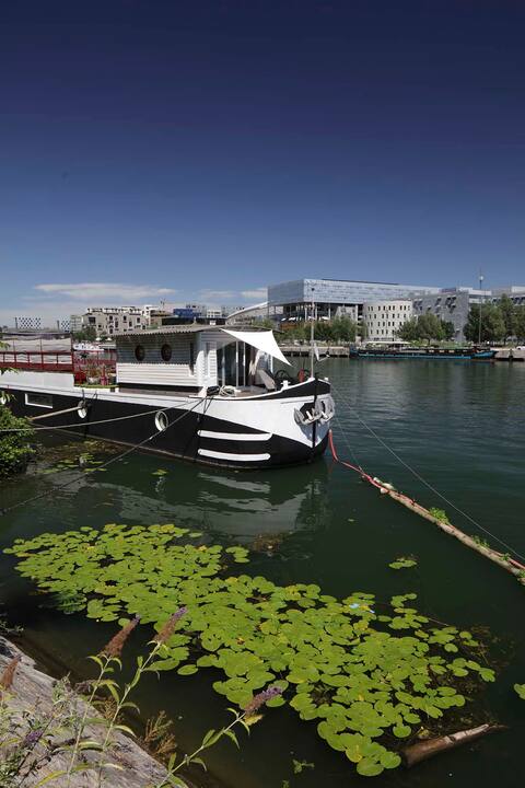 Quiet houseboat in Lyon on the Saône