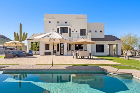 1+ Acre 5BR Desert Oasis w/ Pool and Mtn Views!