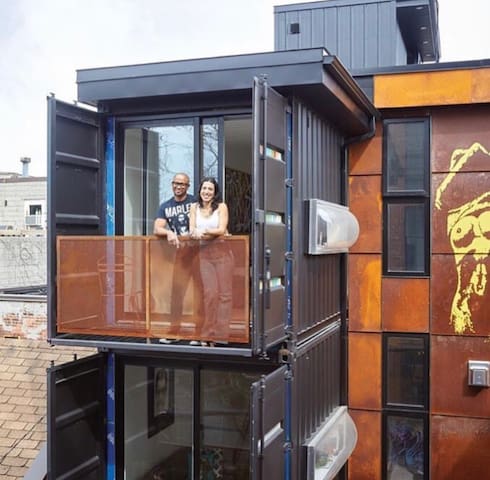 Container home on Queen St. W.