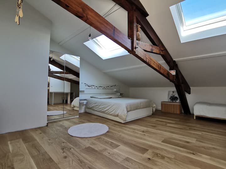 Esta habitación incluye 1 cama de 160 cm + 1 o 2 camas en 90 cm + ducha/lavabo.
