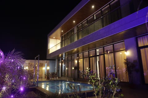 Twilight farm house