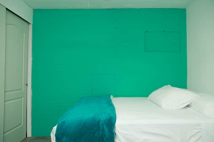 Comfortable and spacious bed.