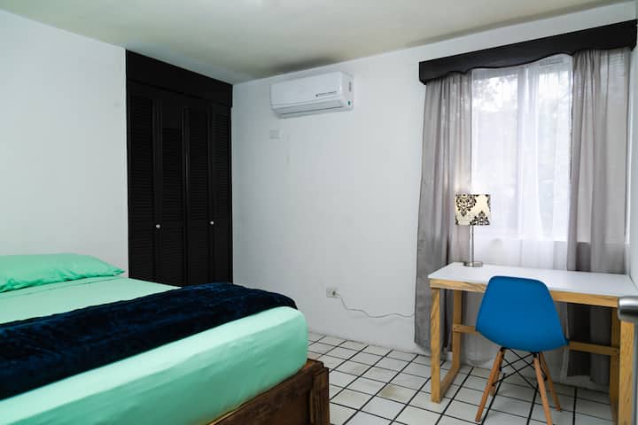 Work desk available. 