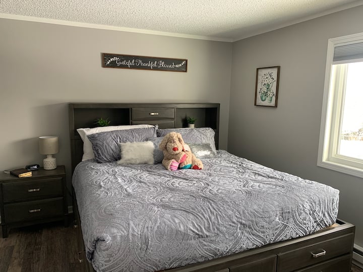 King size bed with extra storage beneath! 