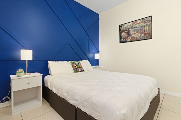 Alice in Wonderland Bedroom/Office - Queen Bed and Desk on Main Floor. 