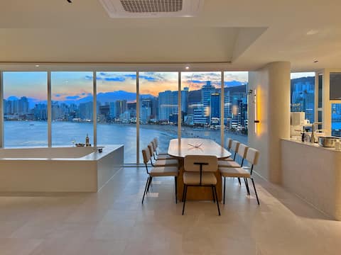 (Free Kids Room) 60 sqm Ocean View Group Pool Villa Pension Right in Front of Gwangalli Beach, Busan