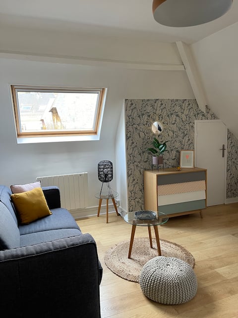 Top Airbnb: One-bedroom apartment + station parking à Rouen