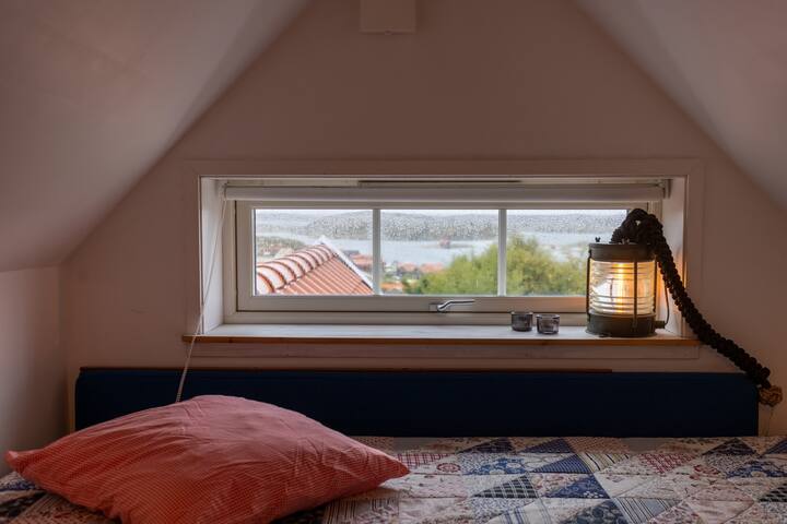 Cosy loft with a view. On clear days you will see the whole way to the out post Weather Island, the most far out west you can get in Sweden.  