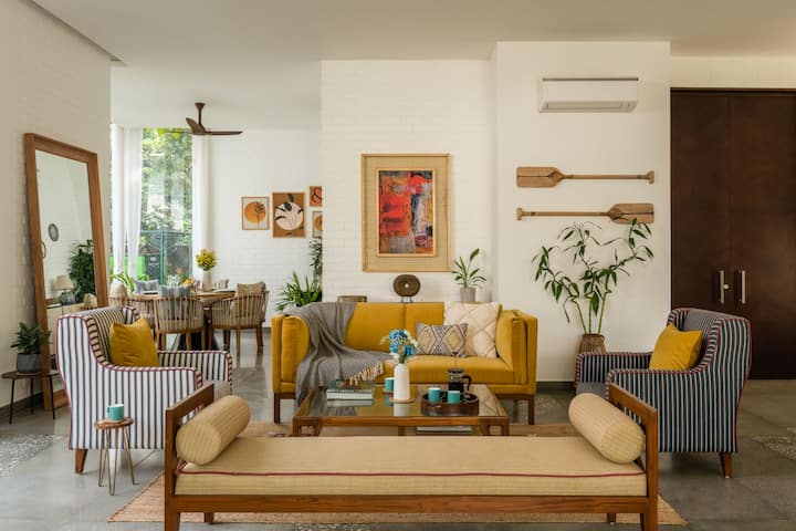 ✨A vibrant living space that balances personality and peace: bold textures, curated corners, and an effortless blend of comfort and style.✨