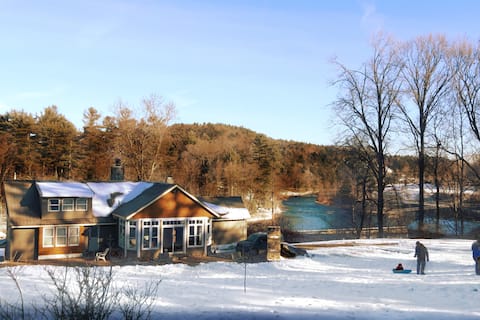 Large Private ADK Luxe Home on 200 Ac. Estate
