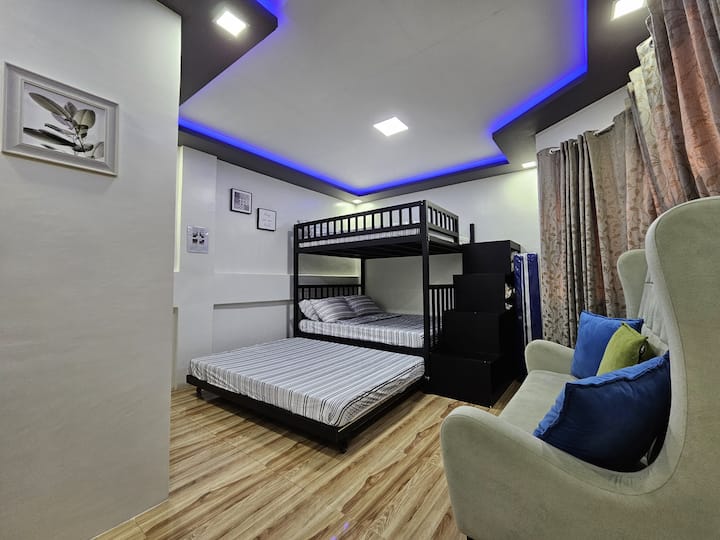 Room 2 (Airconditioned; with 1 Sofa; 1 Table & Chair, with Restroom (Shower, Toilet, and Sink); up to 10guest can fit)