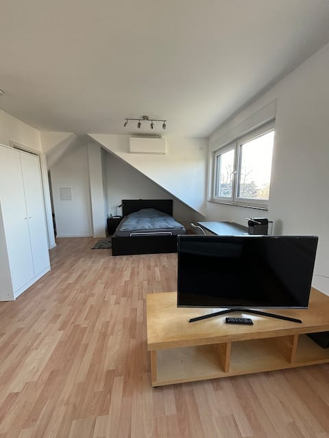 Leistungsstarkes Airbnb: Bright 1-room apartment near the fair (35 sqm) in Lohausen