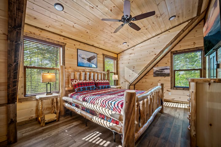 Bedroom 3 has another king size bed and is located on the upper level as well.