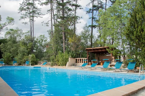 Renovated 400 m² family farmhouse with park and pool