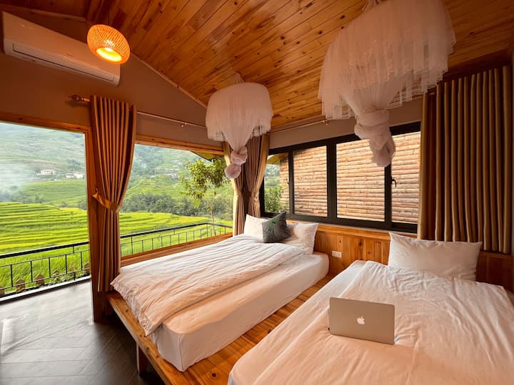 Bungalow Familial Avec Vue Montagne Et Terrasses - Vietnam