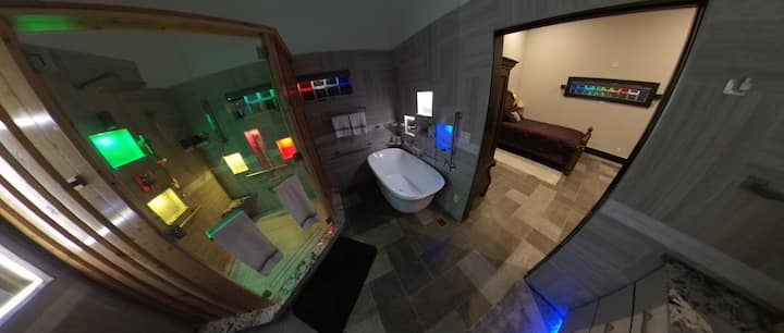 Suite queen con iluminación Frosty Effects