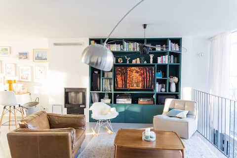 Family home garden, air conditioning, sauna, near Paris