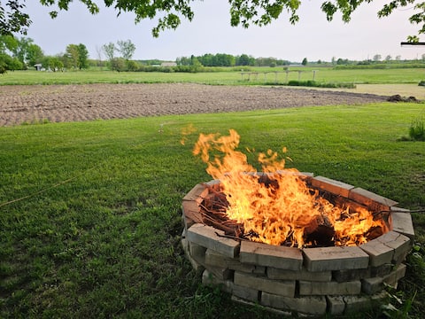 Large beautiful farm house with huge parking lot