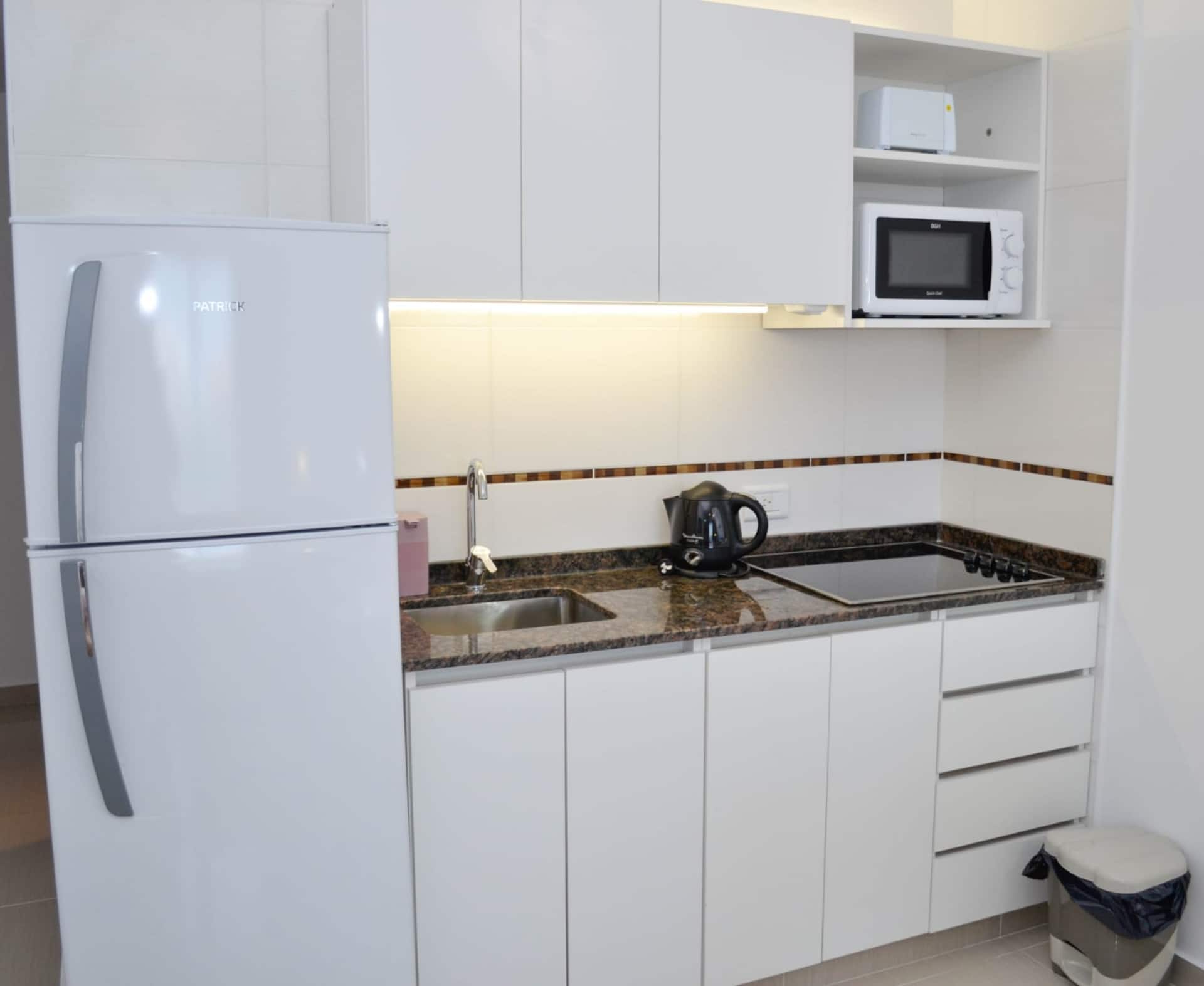 Complete for long stays single beds and balcony