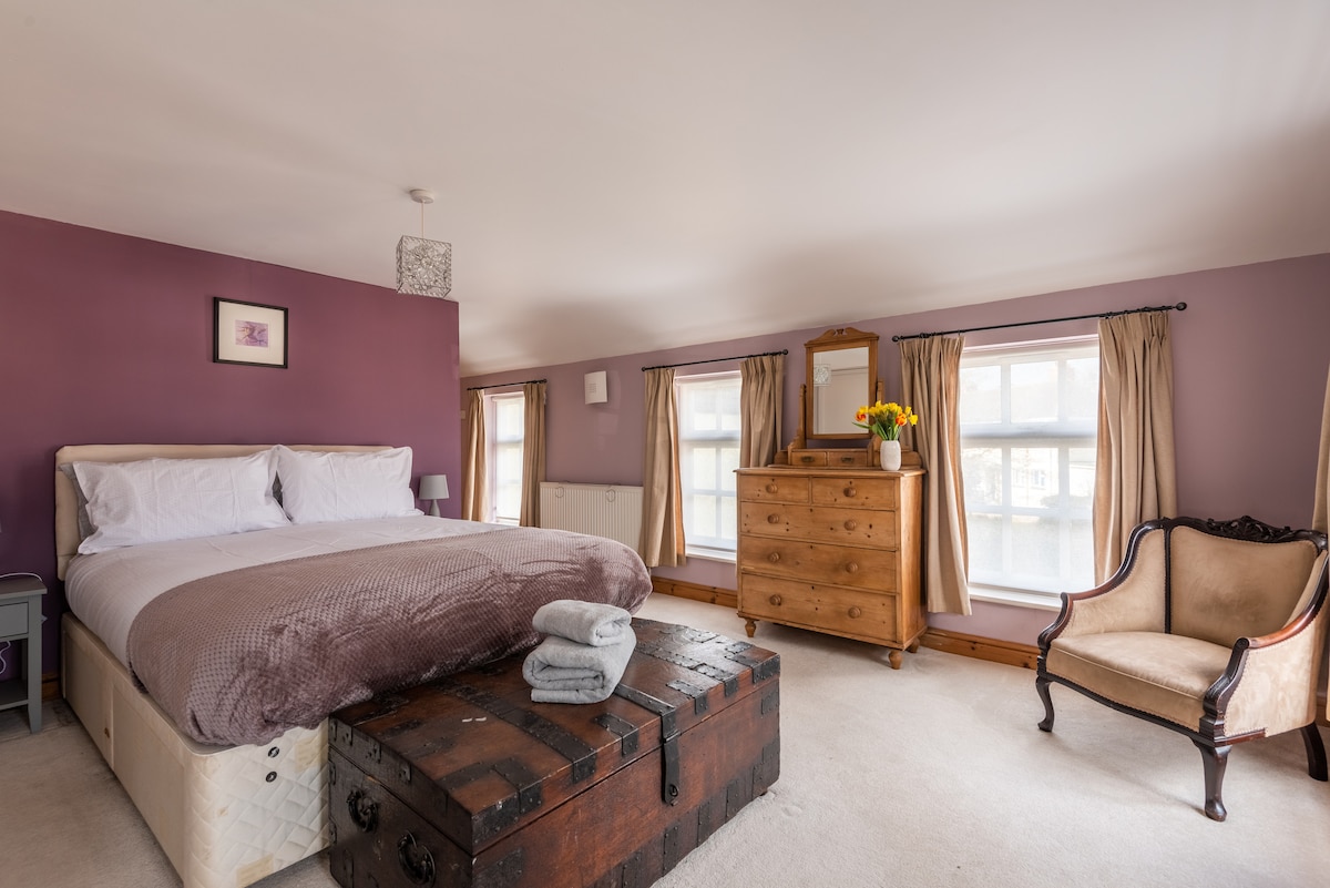 The main bedroom is really spacious, and offers great views across Chepstow and the Wye Valley.