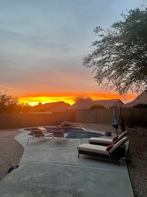 Modern Tatum Ranch | Spa | Pool | Concrete floors!