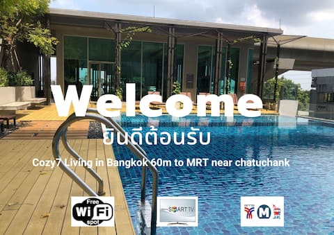 Cozy7 Living in Bangkok60 m to MRTnear chatuchank