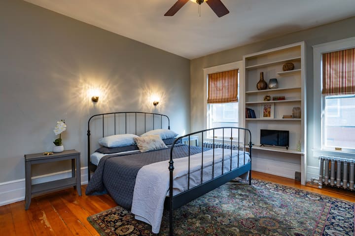 Second floor bedroom; king bed.