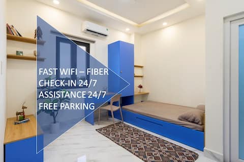 Btw airport & D1 center, fast wifi & check-in 24/7