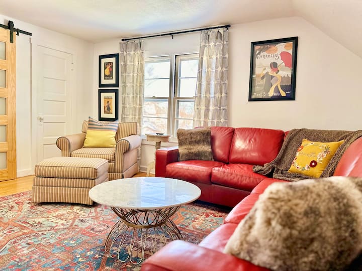 Melt in the cozy leather couch! 