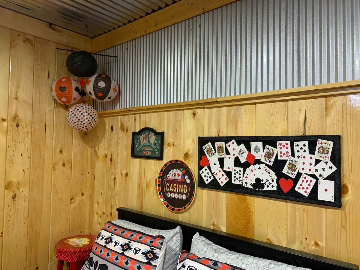 casino vibes at Gambling Buffalo Cabin at The Lazy Buffalo