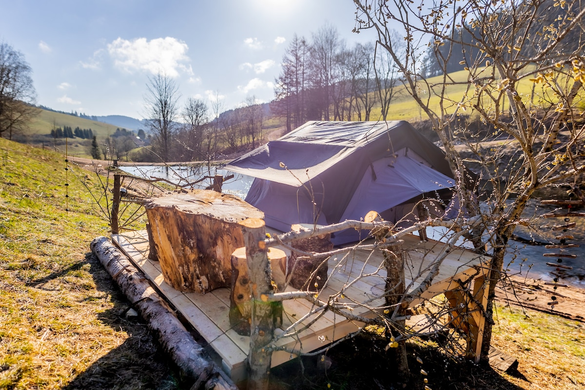 zelt baumwollmischgewebe W23 Zelt 004  Kompakte Jurte aus robustem Baumwollmischgewebe   Outdoorfeeling.com