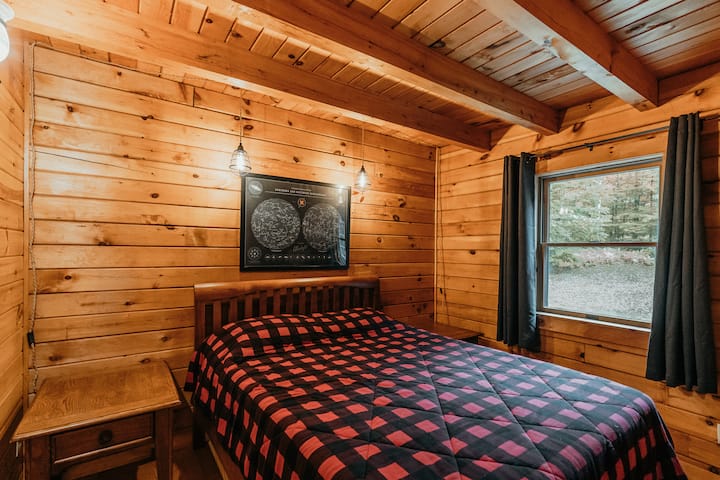 The second bedroom is on the ground floor and next to the primary bathroom and kitchen. 