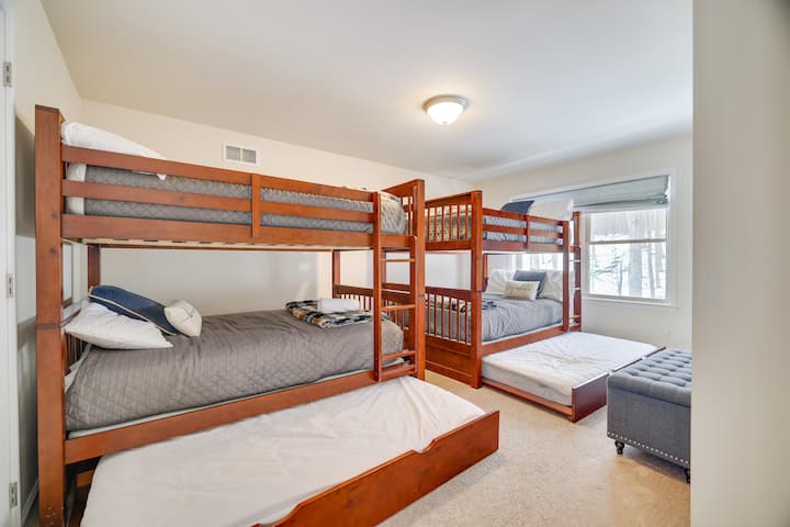 Bedroom #4 with two Bunk Beds with Full Size Mattresses and two Single Trundles.