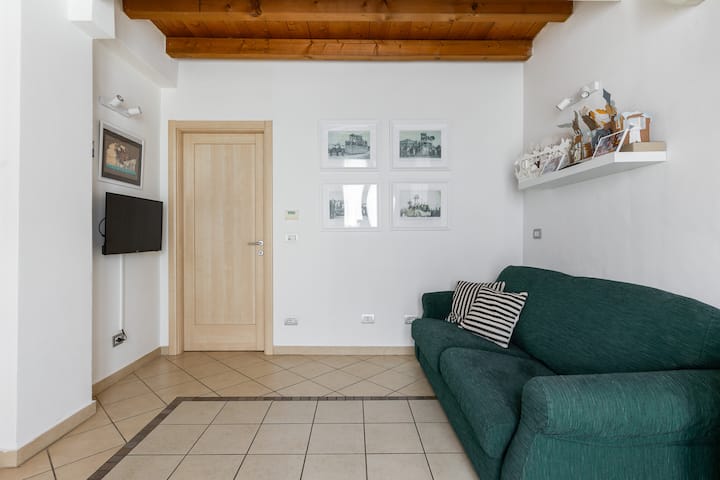 living room with sofa bed