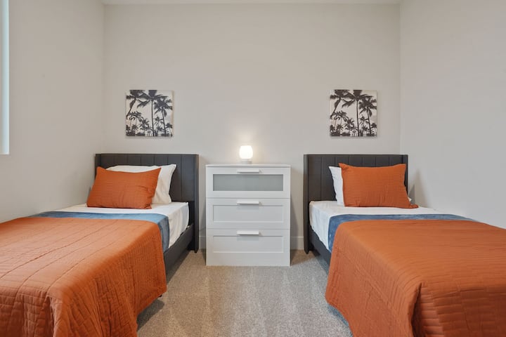 Two twin beds in one of our spacious bedrooms. 