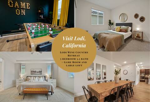 Fresh 5BR Central Lodi w/ Games + Fun for Family