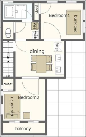 2LDK/Quiet area/FreeParking/WIFI/FujimidaiSta 7min gallery image 2