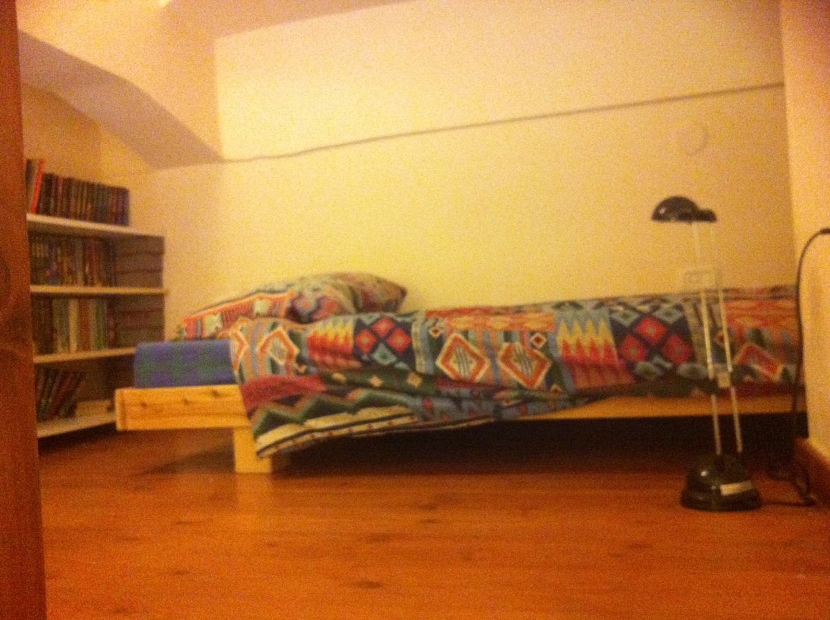 Lofti i dhomës së gjumit dy. Krevat tek.