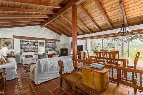 Rancho Mesa Escondida adobe home on organic ranch